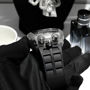 Montre automatique squelette tonneau personnalisée avec logo unique pour homme, mouvement japonais NH05, étanche 50M, bracelet en acier inoxydable et caoutchouc, montre mécanique - Product Image 5