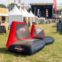 Ensemble table et chaise gonflables en tissu Oxford imperméable avec logo personnalisé pour stand d'exposition, salon automobile, événement extérieur, promotion
