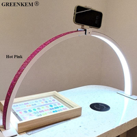 Lampe à LED pour ongles Full Diamond 30 pouces, lampes de table, éclairage de salon de beauté, lampes à anneau arqué de bureau, lampe demi-lune pour manucure