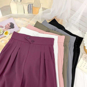 <span class=keywords><strong>Pantaloni</strong></span> da donna di alta qualità <span class=keywords><strong>pantaloni</strong></span> larghi con <span class=keywords><strong>doppio</strong></span> <span class=keywords><strong>bottone</strong></span> Casual a vita alta <span class=keywords><strong>pantaloni</strong></span> lunghi larghi - Product Image 6