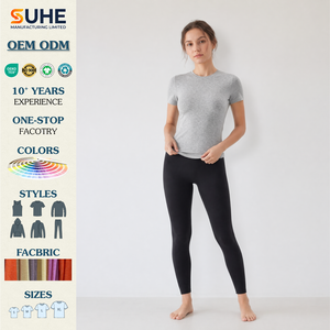เสื้อยืดคอตตอนเจอร์ซีย์ SUHE ทรงเข้ารูป ระบายอากาศได้ดี แขนสั้น คอกลม สีพื้น ย้อมสีแบบเรียบ ไม่เป็นขุย เป็นมิตรต่อสิ่งแวดล้อม - Product Image 2