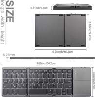 Teclado OEM en Alemán, Inglés y Árabe, Mini Teclado Portátil Plegable Inalámbrico para Computadora de Escritorio