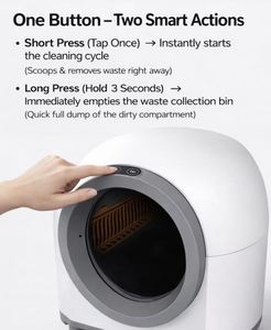 Bac à litière automatique pour chat de grande capacité 80L, facile à nettoyer, écologique, avec application Wi-Fi, contrôle à distance, surveillance intelligente - Product Image 3