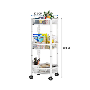 Carrito de almacenamiento de cocina de 3 capas de Metal de fábrica, estante de almacenamiento multifuncional plegable, carrito de almacenamiento de frutas y verduras <span class=keywords><strong>con</strong></span> <span class=keywords><strong>ruedas</strong></span> - Product Image 6