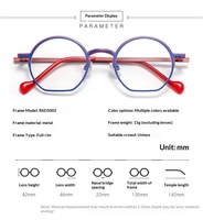 Montures de lunettes tendance multicolores en métal, style rétro, légères, monture complète, durables, OEM ODM, étui à lunettes personnalisé avec logo