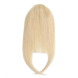 Frange a clip in capelli umani Remy 100% con taglio dritto, frangia naturale marrone cenere, <span class=keywords><strong>extension</strong></span> a clip per capelli con frangia sopra la testa - Product Image 2