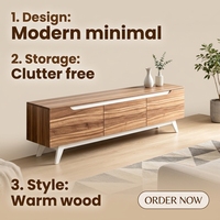 Meuble TV moderne en bois avec rangement pour salon, appartement - Meuble de maison, table TV