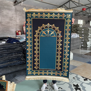 Libosa, alfombra de oración con estampado de terciopelo de cristal transfronterizo, alfombra de oración portátil con borlas, manta de taller de oración - Product Image 4
