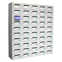 Boîte aux lettres de service moderne autoportante en acier inoxydable, 50 compartiments, antivol, étanche, pour usage résidentiel, commercial et extérieur