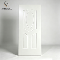 Plaque de porte en mélamine moulée en gros de l'usine chinoise, feuille de porte HDF, papier mélaminé intérieur pour projets hôteliers et d'appartements