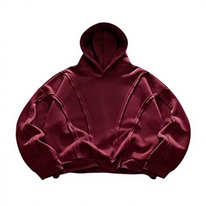 Sweat-shirt à capuche pour homme, hiver, haute qualité, doublure polaire épaisse, 100% coton, coupe ample, épaules tombantes, couleur unie - Product Image 1