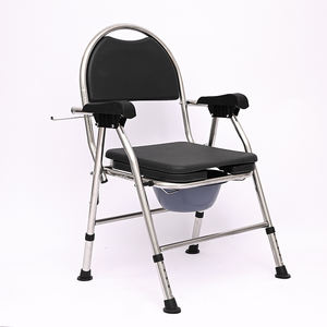 Sedia da Toilette Regolabile in Acciaio Inossidabile per Anziani e Disabili, Adatta sia per <span class=keywords><strong>Doccia</strong></span> che per Uso Domestico - Product Image 1