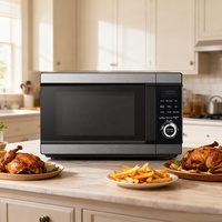 Four à air chaud multifonction haut de gamme 4-en-1 28L 1800W, barbecue électrique, four combiné, four à micro-ondes pour usage domestique