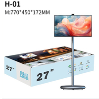 Televisor Inteligente LED HDTV de 27 Pulgadas con Pantalla Táctil Móvil, Altavoz Integrado, Android 15, Portátil con Ruedas