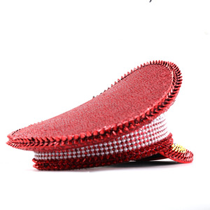 Studded Cadet Cap Party Hat with Rhinestones &amp; <strong>Rainbow</strong> <strong>Sequins</strong> - Glam Bride Style Hat - Product Image 6
