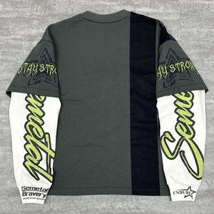 Camiseta Térmica Personalizada con Serigrafía, Diseño de Doble Capa, Manga Larga, 100% Algodón, Estilo Vintage, Talla Grande - Product Image 2