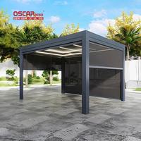 Pergola rétractable de luxe en aluminium électrique motorisée avec éclairage LED solaire, idéale pour les jardins, les patios et les jardins