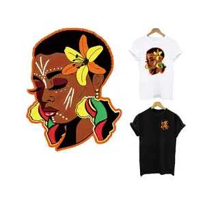 Wholesale Heat Press Logo Transfer Clothing Black Women Custom Screen Print Transfers