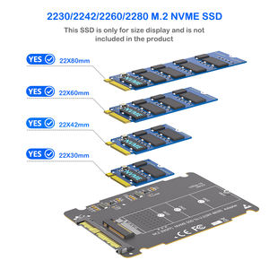 محول HLT <span class=keywords><strong>M</strong></span>.<span class=keywords><strong>2</strong></span> NVMe Key <span class=keywords><strong>M</strong></span> SSD إلى U.<span class=keywords><strong>2</strong></span> SFF-8639 بحجم <span class=keywords><strong>2</strong></span>.5 بوصة مع غلاف ألومنيوم أسود يناسب أقراص <span class=keywords><strong>M</strong></span>.<span class=keywords><strong>2</strong></span> NVMe SSD بحجم 2230-2280 للخوادم وأجهزة سطح المكتب - Product Image 4