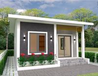 Plans de conception de petite maison 6mX7m avec 2 chambres, structure en acier galvanisé, maison préfabriquée
