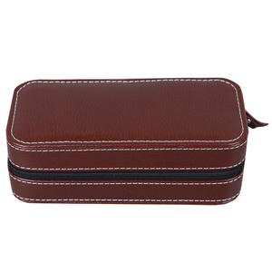 Caja de reloj de cuero con cremallera para mayores, joyero de alta calidad para el hogar, 2 bolsas de almacenamiento - Product Image 5