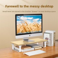 UGREEN Support de moniteur Support de bureau pliable réglable en bois pour ordinateur portable