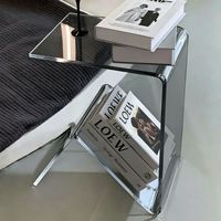 Mesa Auxiliar de Acrílico Transparente Resistente, Estilo Nórdico Moderno Minimalista, Pequeña y Multiusos, para Apartamentos Pequeños y Sofás