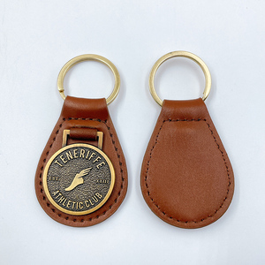 <b>Custom</b> Genuine PU Leather Luxury Car <b>Keychain</b> with Metal Logo-Durable & Eco-Friendly Promotional Gift - Product Image 2