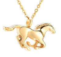 Pendentif en forme de cheval en acier inoxydable, 1 pièce, collier porte-amulette, cadeau idéal pour la fête d'anniversaire