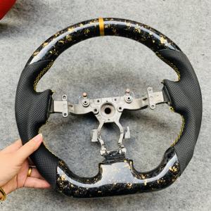 Vente chaude Usine Prix Personnalisé coloré forgé volant en fibre de carbone avec surpiqûres <span class=keywords><strong>orange</strong></span> pour GTR 09-16 - Product Image 5