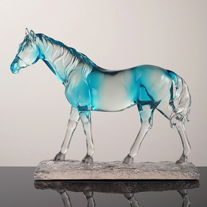 Art Horse Decoration Transparent Resin Craft Home Decor Living Room Display Animal Shape Resin <b>Statue</b> BYX8714 - Product Image 2
