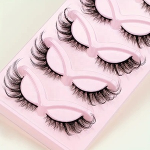Pestañas artificiales 3D de zorro reutilizables fáciles de limpiar con apariencia de ojo de gato esponjoso Pestañas postizas largas inclinadas y delgadas - Product Image 4