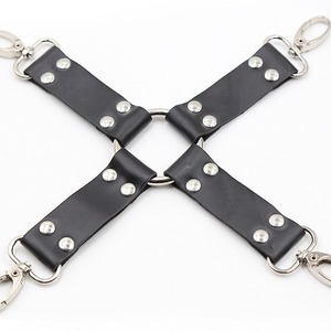 Ensemble de 8 jouets érotiques en cuir noir, jouets de bondage et de flirt alternatifs, produits pour adultes, menottes érotiques, attaches pour les pieds - Product Image 4