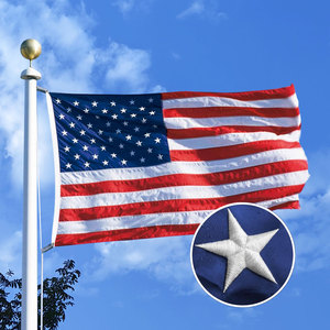 ธงชาติอเมริกัน ขนาด 3x5 ฟุต ผ้าโพลีเอสเตอร์ 100% ทนทาน พร้อมดาวปักลาย แถบสีเย็บติด ห่วงทองเหลือง พร้อมเสาธงอะลูมิเนียม <span class=keywords><strong>โปร</strong></span>โมชั่น - Product Image 2