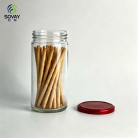 Pot en verre cylindrique haut et fin de 450 ml, transparent, avec couvercle fileté, pour la mise en conserve à domicile, le stockage des épices et l'emballage commercial