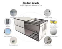 Casa Modular Prefabricada Portátil de Lujo Moderna con Panel de Entresuelo, Espacios para Apartamentos y Oficinas, 20 pies
