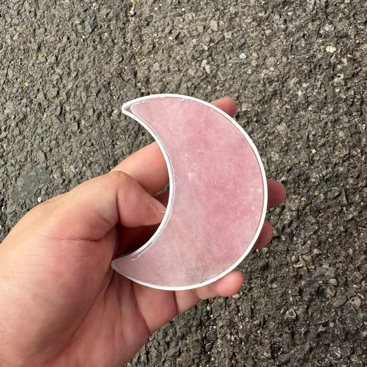 Rose quartz-moon shape