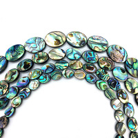 Perles ovales en coquille d'ormeau avec trou droit-Pendentif coloré en forme d'oeuf pour collier/bracelet (article chaud EU/US)