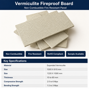 Panel Aislante de <span class=keywords><strong>Vermiculita</strong></span> Resistente al Calor y al Fuego para Hornos de Alta Temperatura, Chimeneas y Estufas de Leña - Product Image 2