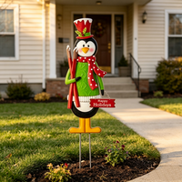 Ornements de Noël en métal faits à la main, style pingouin, pour la décoration des fêtes de Noël dans le jardin