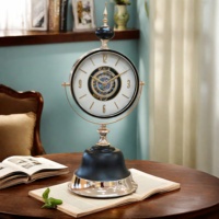 Horloge de bureau circulaire numérique moderne et élégante Armens, ornement décoratif de table pour la maison, mouvement à quartz métallique silencieux, calendriers