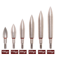 Pointes de flèches de chasse et de pêche en acier (fer/inox) de 6,2 mm ID, 7,5 mm DE, 100-350 grains