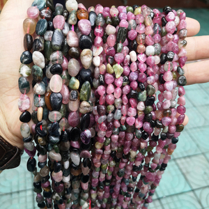 Hạt đá thô tự nhiên hình dạng không đều, bề mặt nhẵn, màu xanh sodalite, mã não, kích thước 6*8mm và 8*10mm, dùng làm đồ trang sức. - Product Image 5