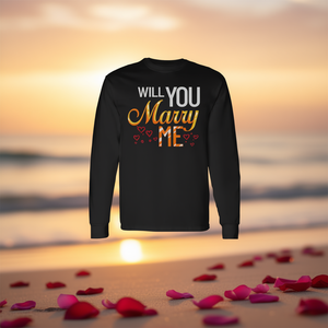¿Te casarías conmigo? Camisetas Promocionales de Manga Larga con Ideas para Propuesta de Matrimonio y Boda - Product Image 2