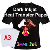 Papier transfert thermique A3 A4 pour tissus clairs et foncés, impression de vêtements, conception de logo personnalisé