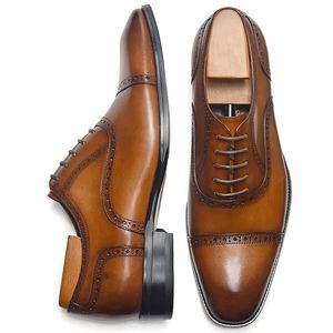 Zapatos de Vestir Hechos a Mano, Originales y Genuinos, Mocasines de Cuero para Hombre, Zapatos Oxford Formales y Casuales para Oficina, Bodas y Negocios - Product Image 3