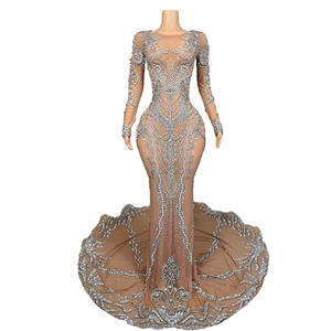 Fête <span class=keywords><strong>d</strong></span>'anniversaire perles <span class=keywords><strong>robe</strong></span> de luxe <span class=keywords><strong>robe</strong></span> de mariée <span class=keywords><strong>robe</strong></span> de mariée cristaux scintillants haut de gamme <span class=keywords><strong>robe</strong></span> de soirée élégante <span class=keywords><strong>robe</strong></span> Huacong - Product Image 1