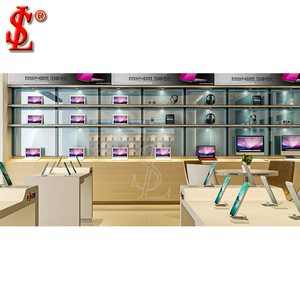 ตู้โชว์อุปกรณ์เสริมโทรศัพท์มือถือติดผนังสีดำ พร้อมไฟสปอตไลท์ LED และชั้นวางแบบโมดูลาร์ สำหรับตกแต่งร้านค้าปลีก - Product Image 4