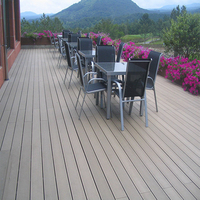 Plancher de terrasse extérieur en WPC à prix d'usine, planche de terrasse composite 3D embossée avec une longue durée de vie