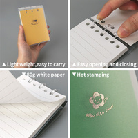 Daolen A7 3 Löcher Cute Cat Journal Upturn PP Cover Lose blatt Notizblock gefüttert Buntes Notizbuch für Studenten